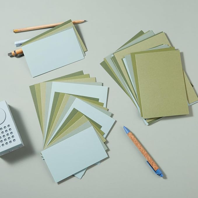 50 Sheets Colored Cardstock Paper 5 Colors, 250 GSM Heavy Card Stock for DIY Art Projects, Cards (Green, 5x7)