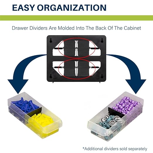 Akro-Mils 16-Drawer Plastic Storage Cabinet | 10-1/2 x 6-1/2 x 8-1/2 Inch | Black | Model 10116 | Garage Organization