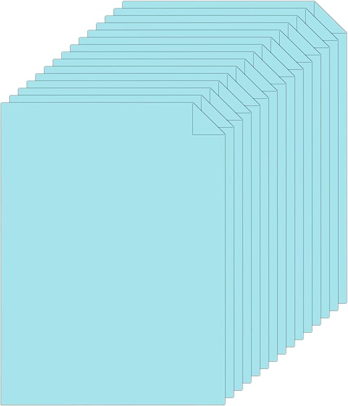 Silunkia 28 Sheets Light Blue Cardstock 8.5 x 11 Scrapbook Paper, 250gsm/92lb Thick Paper Card Stock for School Crafting, DIY Cards, Wedding Invitations, Certificates