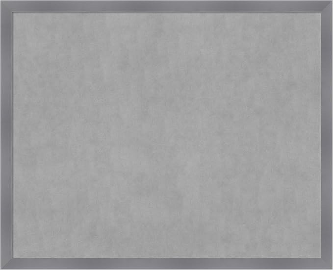 Amanti Art Grey Framed Magnetic Board 34x42 X-Large Vision Board for use with Magnets, 100% Metal Sheet to Display Items as Office Decor or for Home Organization in mudroom, Kitchen or Kids Room