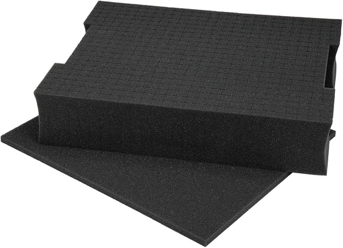POWERTEC Tool Box Foam Insert, Pluck Foam Tool Organizer for Bosch L-Boxx 2, Customizable Insert for Tool Case to Protect Drill, Impact Driver, Jigsaw, Router Tool, Angle Grinder, Sander (71603V)
