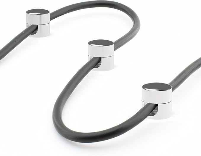 ICONIT Cable Anchors for Desk Organization | Premium Aluminum Cord Organizers | Charger + Cable Management Clips for Home & Office | Stylish, Sturdy, & Functional | (3 Pack) (Silver)