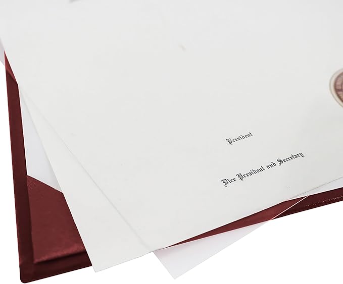 GraduationMall 8.5"x11" Smooth Padded Diploma Cover Certificate Holder Maroon,12-Packs