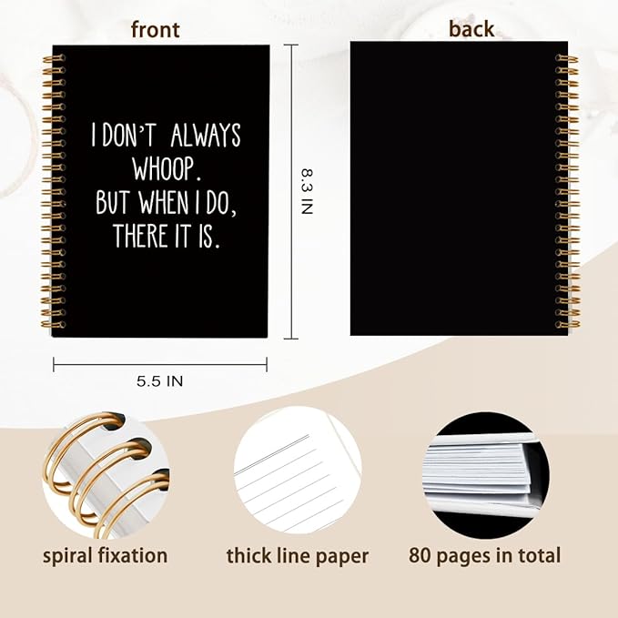hold fizz Funny Office Notebooks for Work, Sarcastic Gifts, I Don't Always Whoop Sign, Office Desk Accessories, Funny Journal, Office Supplies for Desk, Hardcover Spiral Notebook 5.5 x 8.3