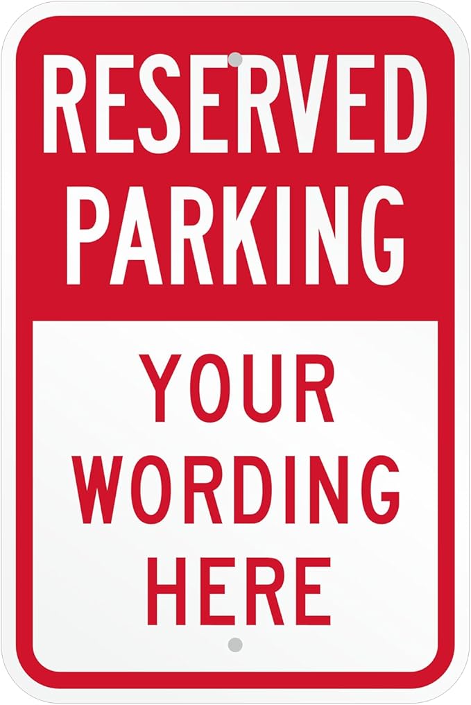 SmartSign Custom Reserved Parking Sign - 12"x18" Laminated Aluminum, 63 mil thick Custom Metal Signs for Parking Lots, Business, Outdoors, USA-Made, 100+ Years of Sign Expertise
