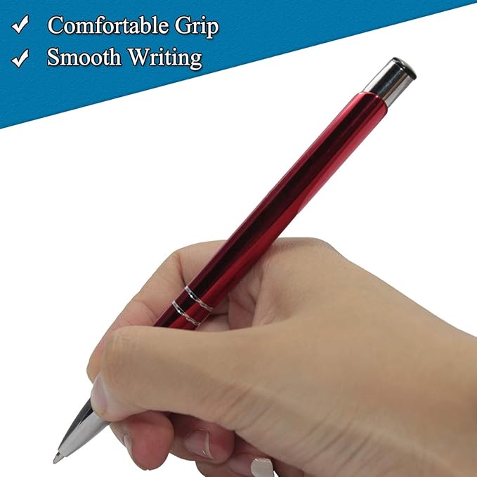 HH-STUDIO CUSTOM Promotional Items With Your Logo - 50 Pack Personalized Pens - Engraved Ballpoint Pens