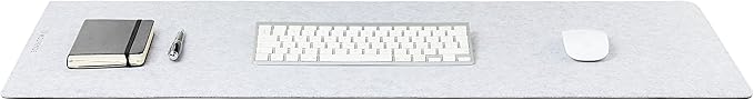 Wolvende Premium Felt Desk Mat | Large 15.75" x 36" | Multifunctional Desk Pad for Home Office | Light Gray