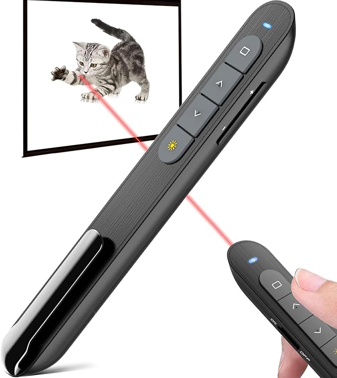 Presentation Clicker PowerPoint Clicker with Red Light, Wireless Presenter Remote Slide Clicker for Powerpoint Presentations for Mac, Keynote, Computer, Laptop