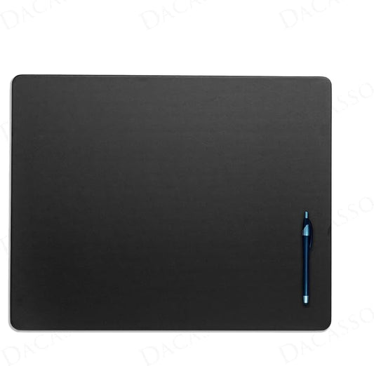 Dacasso Black Leatherette 20" x 16" Luxury Conference Table Pad - Desk Blotter for Writing - Boardroom Organization & Executive Desk Decor
