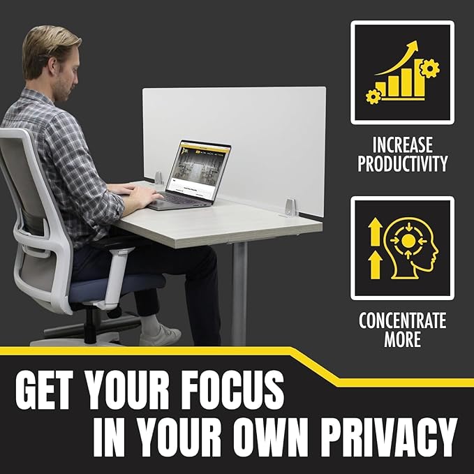 OBEX Frosted Acrylic Desk Mounted Privacy Panel, 12" x 60", Frosted