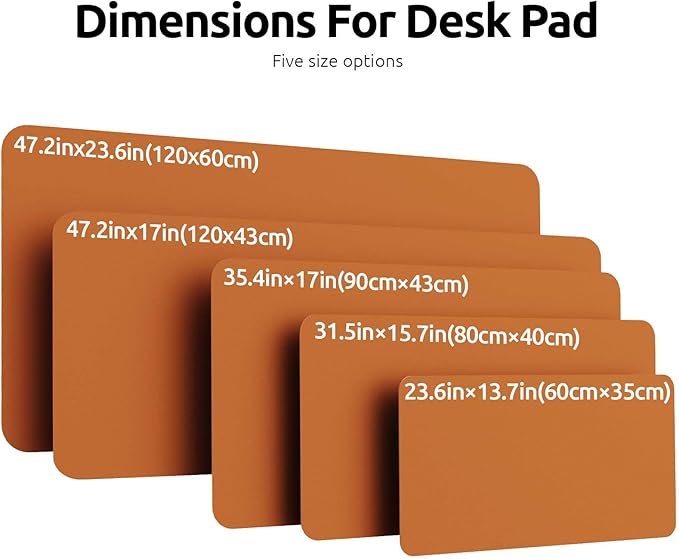 YSAGi Leather Desk Protector, Office Mat, Large Mouse Mat, Non-Slip PU Leather Blotter, Laptop Desk Pad, Waterproof Writing Pad for Office and Home (Brown, 47" x 17")