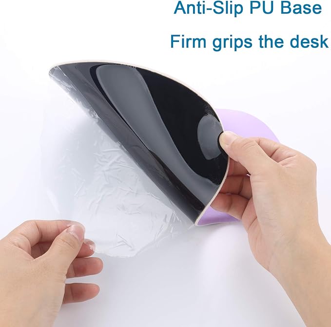 xinidc Ergonomic Computer Mouse Pad with Wrist Rest Support, Pain Relief Mouse Pad with Non-Slip PU Base for Home Office Working Studying (Purple)