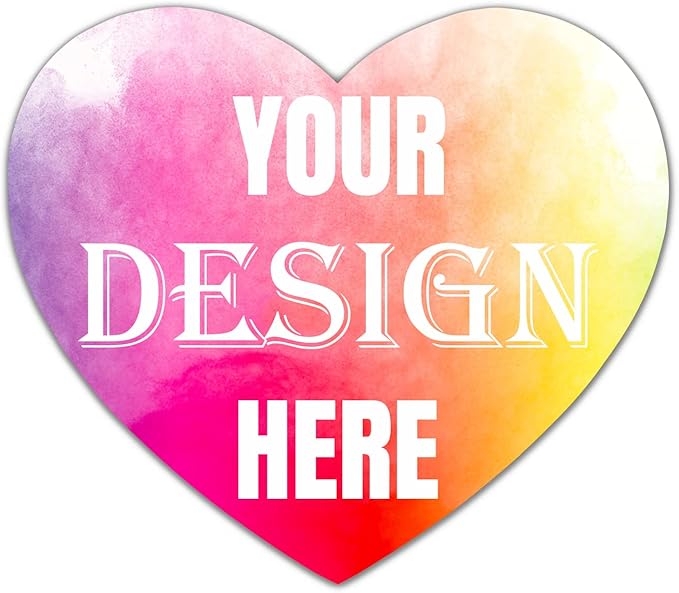 Custom 100-500 Stickers with Any Image Logo and Text. Personalized Labels for Business Logo, Thank You Labels (Heart, 3.5 Inch)