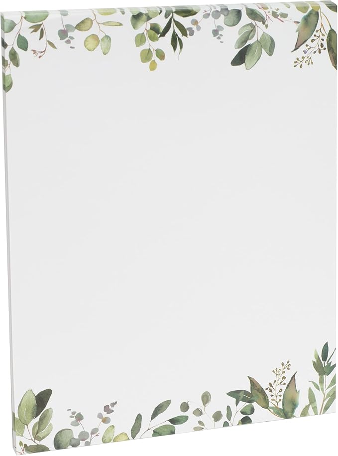 Leaf Theme Paper Stationery, Greenery Letterhead Paper 8.5 x 11 Inches, 50 Sheets, Elegant Writing Paper, Pretty Stationary Paper, Decorative Printer Paper
