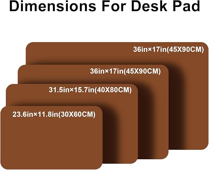 PU Leather Desk Pad Protector Gaming Mouse Pad Non Slip Desk Mat for Keyboard and Mouse Waterproof Desk Writing Pad for Office and Home Desk Accessories(Brown, 23.6 * 11.8)