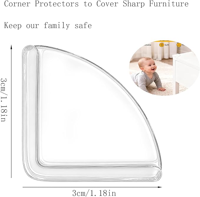 EBUKTUK 4pcs,Table Corner Protector, Corner Protector to Cover Sharp Furniture, Clear Furniture Corner Guards & Edge Safe Anti-Collision Bumpers, Suitable for Table Corner Cabinet Corner Window Corner