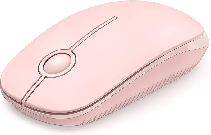 VssoPlor Wireless Mouse, 2.4G Slim Portable Computer Laptop Mouse with Nano Receiver Quiet Silent Optical Mice for Notebook, PC, Laptop, Computer-Pure Pink