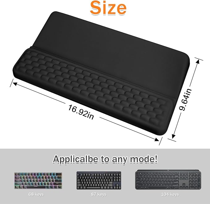 Ergonomic Keyboard Riser Holder Lifter Tray Computer Wrist Support Pad, Wrist Rest with Keyboard Stand with Wrist Pad,Soft Memory Foam Desk Cushion,Palm Hand Typing for Office Home School