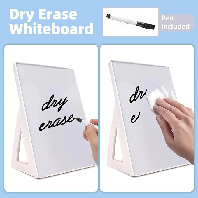 Dashify Desktop Dry Erase Board, Small Whiteboard with Stand, A5 Size 8.3 x 5.8 Inches with A Dry Erase Marker