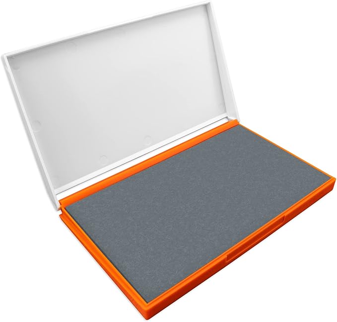 Plastic Case Stamp Pad Large Size, Gray Color - Size: 4" x 7" - Choose from 15 Ink Colors