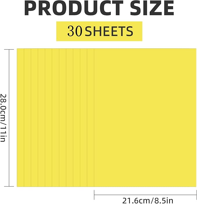 30 Sheets Yellow Cardstock 8.5'' x 11'', 250gsm/90lb Heavyweight Cover Cardstock Paper, Thick and Smooth Card Stock Perfect for Invitations, Menus, DIY Cards, Arts and Crafts