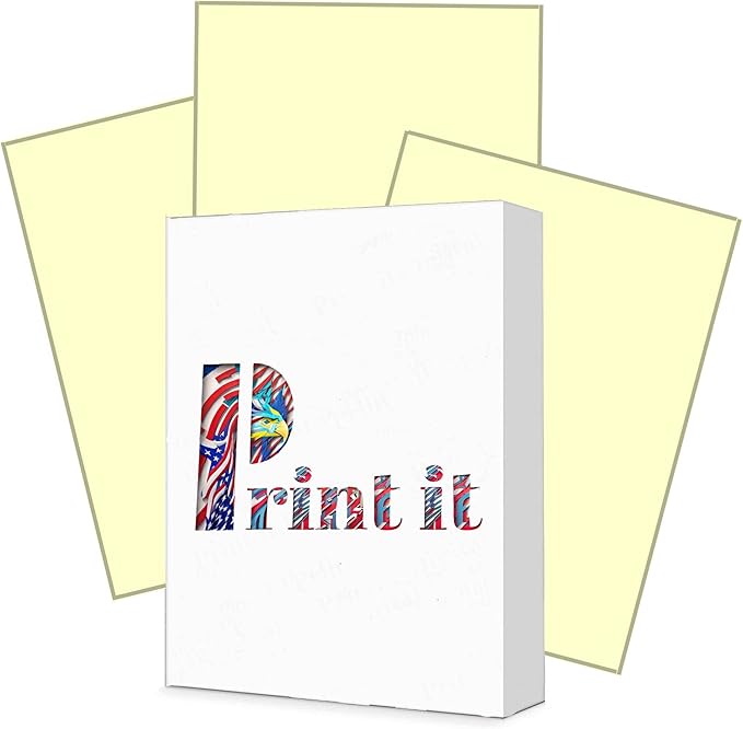 Print It - Vellum Bristol Colored Cardstock Cover Paper, 67 Lb, 8.5" X 11”, Heavyweight Colored Cardstock for Crafts, School, Invitations, And Office Use - Decoration Drawing 250/Case-Cream