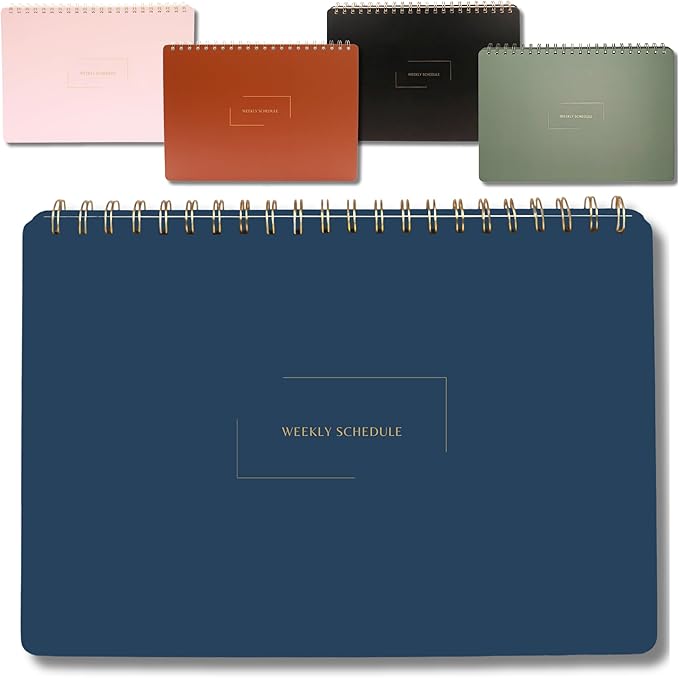 Merely Home Undated Weekly Business Planner | 8.25” x 11.75” ADHD Organizer | Premium Multi-Layout Schedule | Navy | Landscape Layout