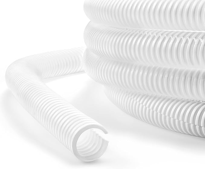 YCLYC 10ft 1/4inch Cable Management, White Wire Loom Tubing Cord Protector, Cable Sleeve Wire Wrap, Cord Wrap for Computer Cord Organizer, Office, Home, ect