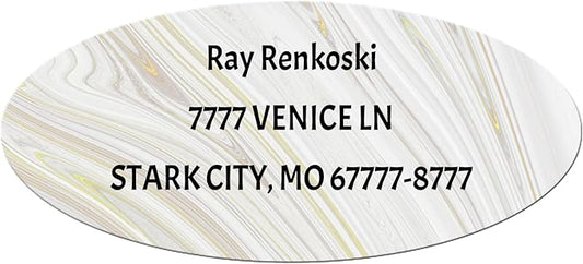 Made in USA Custom Return Address Stickers Labels Customized Mailing Label for Envelopes, Personalized Self Adhesive Flat Sheet Oval Labels