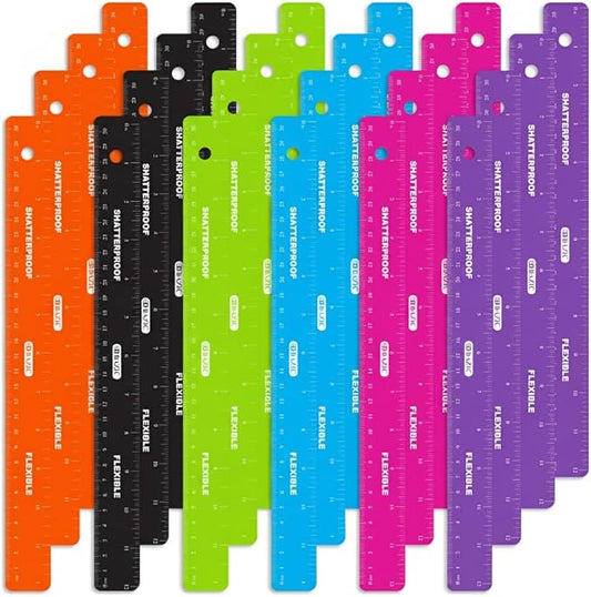 BAZIC Products Shatterproof Flexible Ruler 12" (30cm), Inches Centimeter Metric Measuring Drafting Rulers, for Students School Supplies, 24-Pack