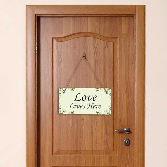 Signs ByLITA Magnolia White Personalized Hanging Wall or Door Sign (5 x 10") | Custom Signage for Your Home & Business