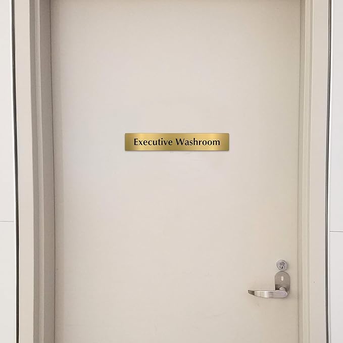 SmartSign Custom Brass Sign - 2" x 12", 40 mil REAL Bugle Brass Metal, Personalized Name Door Sign, Heavy-Duty Premium Engraved Door/Wall Mount Plaque for Business/Office, Gold and Black