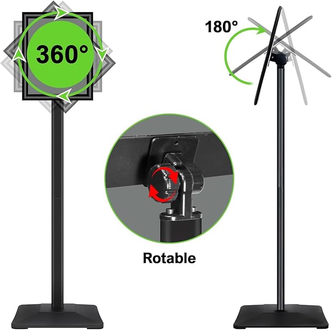 INNOVSIGN 3Packs Heavy Duty Adjustable Pedestal Poster Sign Stand, 11x17 Aluminum Open Floor Standing Sign Holder for Vertical and Horizontal View Display, Black