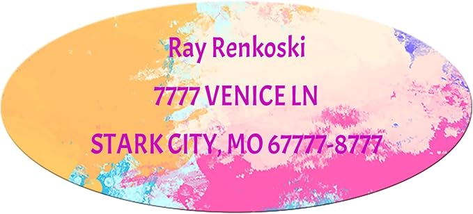 Made in USA Custom Return Address Stickers Labels Customized Mailing Label for Envelopes, Personalized Self Adhesive Flat Sheet Oval Labels