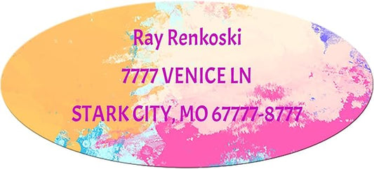 Made in USA Custom Return Address Stickers Labels Customized Mailing Label for Envelopes, Personalized Self Adhesive Flat Sheet Oval Labels