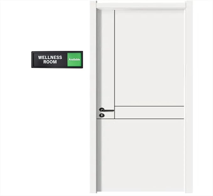 Wellness Room Sign – Privacy In Use / Available Slide Switch Sign, Premium Durable Acrylic Material, Super Strong Self-Adhesive, Quick Installation, Suitable For Your Home And Business ( 9×3 Inches, Black)