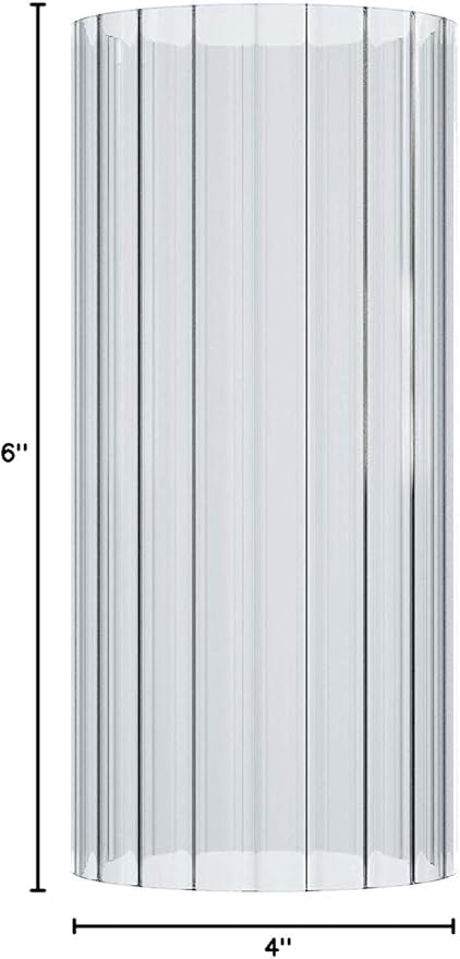 Sunwo Glass Shade Straight Cylinder Glass Lamp Shade Replacement with Multiple Effects (Stripe Straight Cylinder)