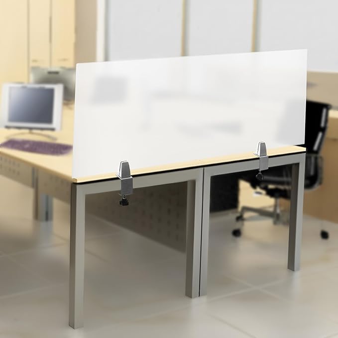 KONKENIE Acrylic Office Privacy Partition Indoor Desk Divider Guard Rectangle Desktop Privacy Panel Privacy Shield Screen for Classroom Office Reception Station Bakery Translucent (47x18x2”,1PCS)