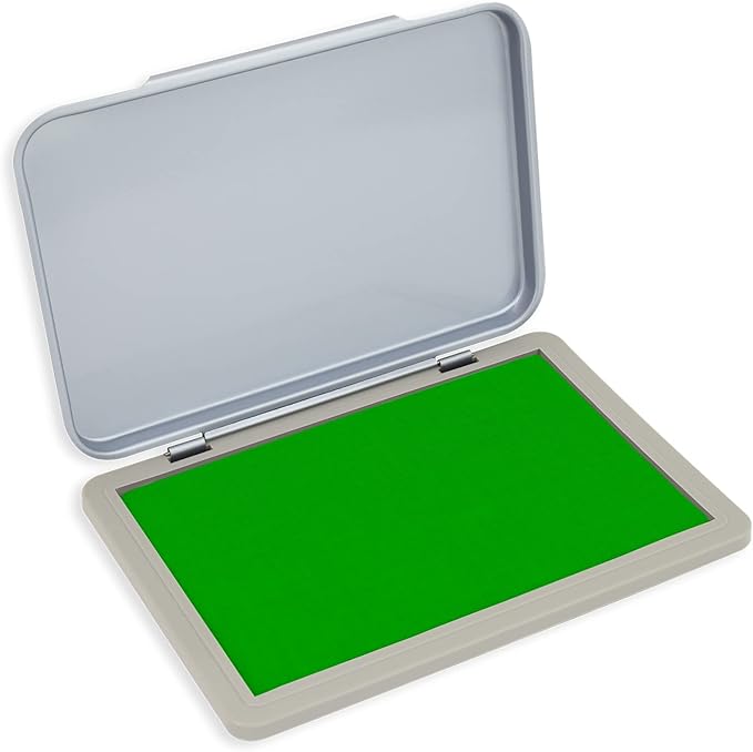 Metal Case Stamp Pad Medium Size, Green Color - Size: 3" x 4" - Choose from 15 Ink Colors