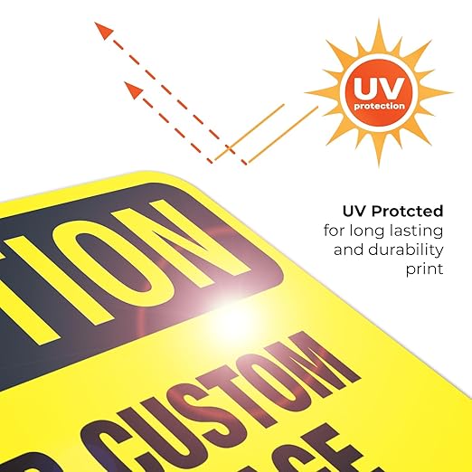Custom Caution Sign, OSHA Sign, 10x7 Inches, 4 Mil Vinyl Decal Stickers Weather Resistant, Made in USA