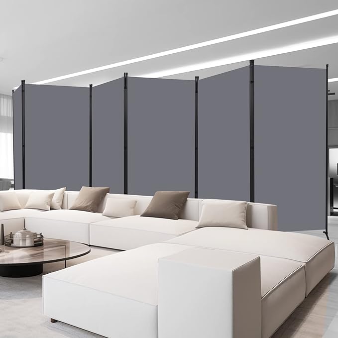 Room Divider 6FT Folding Privacy Screens, 6 Panel Partition Room Dividers w/Freestanding Design, Portable Wall Divider for Room Separtation, Fabric Screen Panel Separator for Home Office School