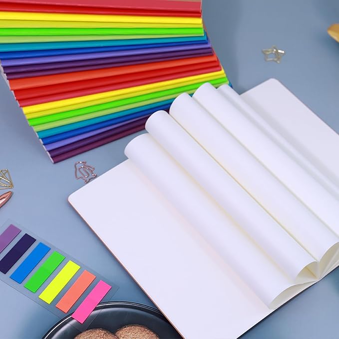 Wotion 12 Pack Kraft Notebooks, Journals in Bulk for Writing, Blank Paper Sketchbooks, 60 Pages Notebook, 8.3x5.5 Inch, A5 Size, Travel Journal Set, for Gifts, Students and Office Supplies