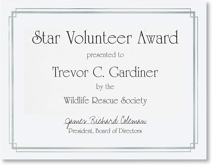 PaperDirect Silver Foil Elegance Border Specialty Certificates, 38lb White Paper, 8.5 x 11 Inches, 30 Sheets, Laser & Inkjet Compatible, Perfect for Diplomas, Awards & Recognition