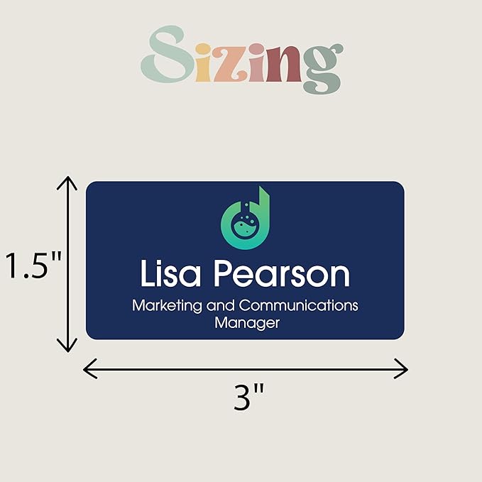 Custom Name Tag Full Color with Logo Magnetic Back | Name Badges for Business | Metal Name Tags ID Badges for Employees | Personalized Name Tags | Magnetic Name Tags Personalized (3x1.5 Inches)