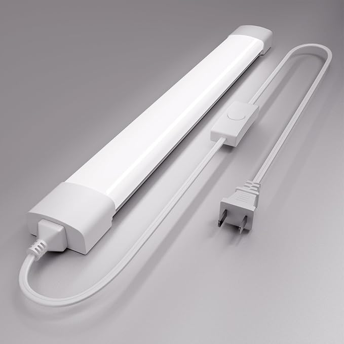 Modlicht Under Cabinet Lighting 1.4FT 5000K Linkable Closet Plug in Lights, 16W 1800LM LED Light Bar for Room Office Garage Shop Bathroom Workbench, IP66 Waterproof