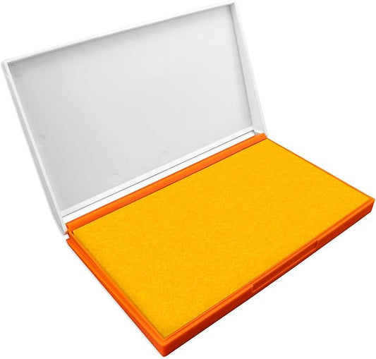 Plastic Case Stamp Pad Large Size, Dark Yellow Color - Size: 4" x 7" - Choose from 15 Ink Colors