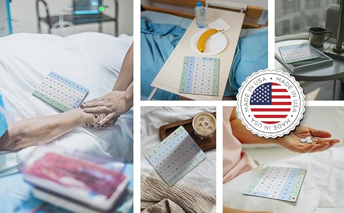 Adult Communication Board - Non-Slip, Portable Letter Chart for Non-Verbal, Stroke Recovery, Effective Visual Aids for Non-Speaking Patients, Pain Scale, QWERTY or ABC (QWERTY - 3 Pack)