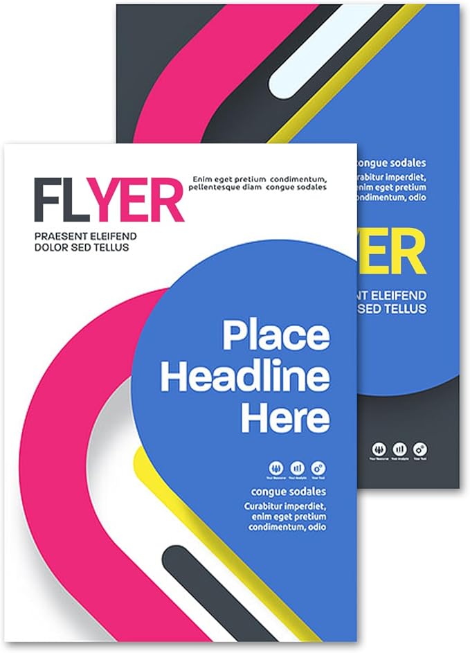 Custom Flyers for Business Personalized A6 Flyers with Your Photo Logo Text Glossy Paper Printing Flyers for Advertising, Customized printing on one or both sides (500, 1000, 2000 Sheets)