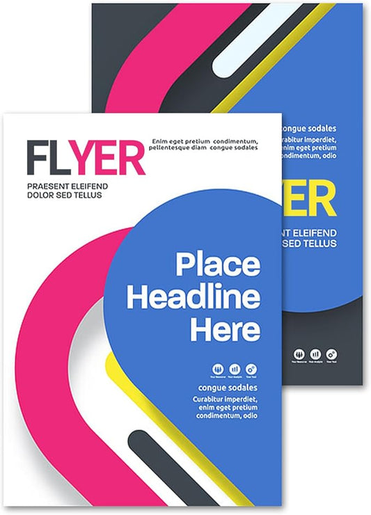 Custom Flyers for Business Personalized A6 Flyers with Your Photo Logo Text Glossy Paper Printing Flyers for Advertising, Customized printing on one or both sides (500, 1000, 2000 Sheets)