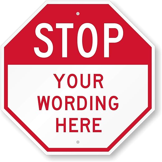 SmartSign Custom STOP Sign 18"x18" 3M Laminated EG Reflective 80 mil Aluminum, Personalized Metal Sign for Outdoor, Parking Lots, Gate, Garages, USA-Made